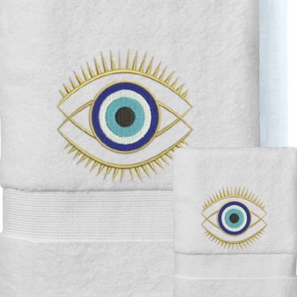 Set Evil Eye Embroidered 1 Hand 1 Bath Pick a set New Made to order Black